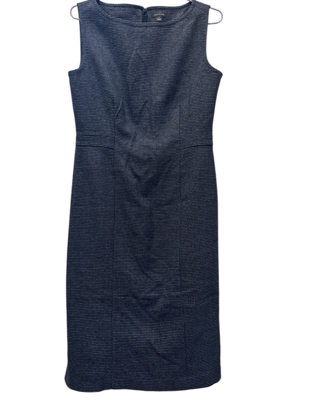Ann Taylor Women’s Black/Gray Sleeveless Sheath Dress Pencil Tweed Size 4 Preppy